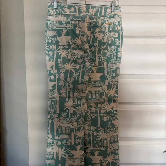 Spartina 449 Teal and White Maren Kick Flare Pant - Picture 4 of 6